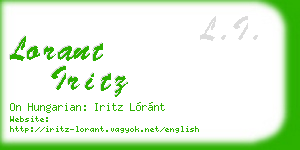 lorant iritz business card